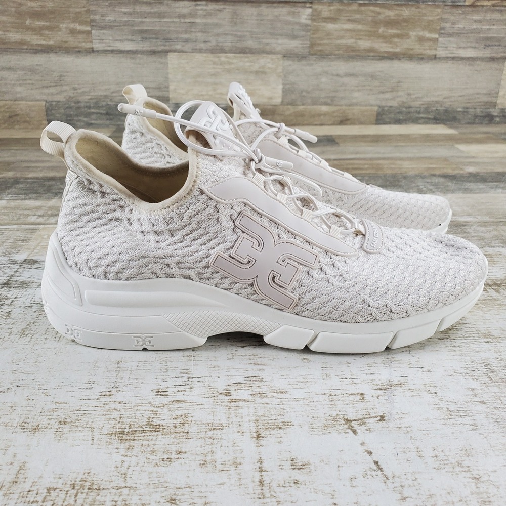 Sam Edelman Cami Woven Design Womens Shoes Sz 9 M Cream Lace Up Low Top Sneakers